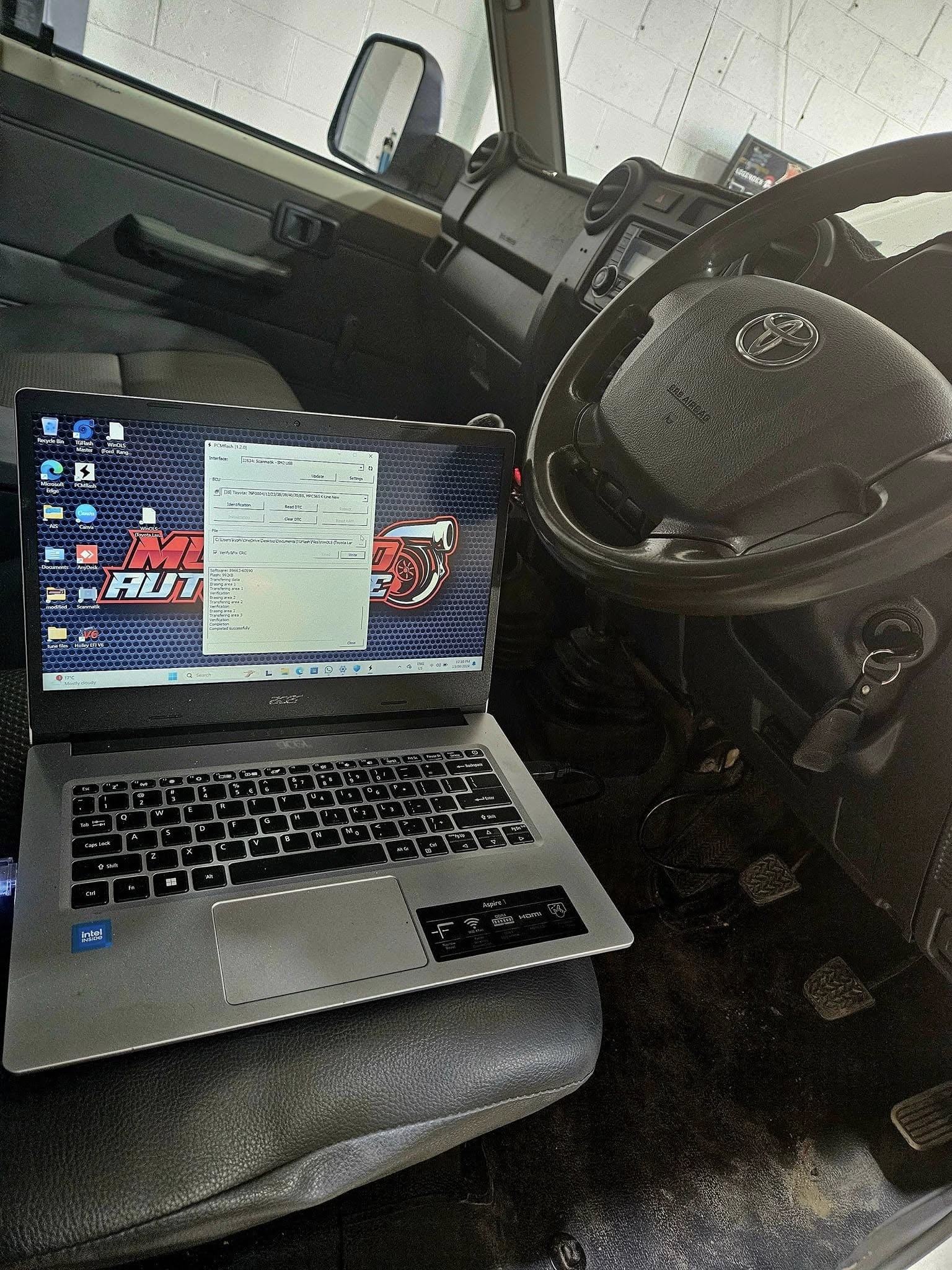 Vehicle diagnostics scan tool in use at Modified Automotive